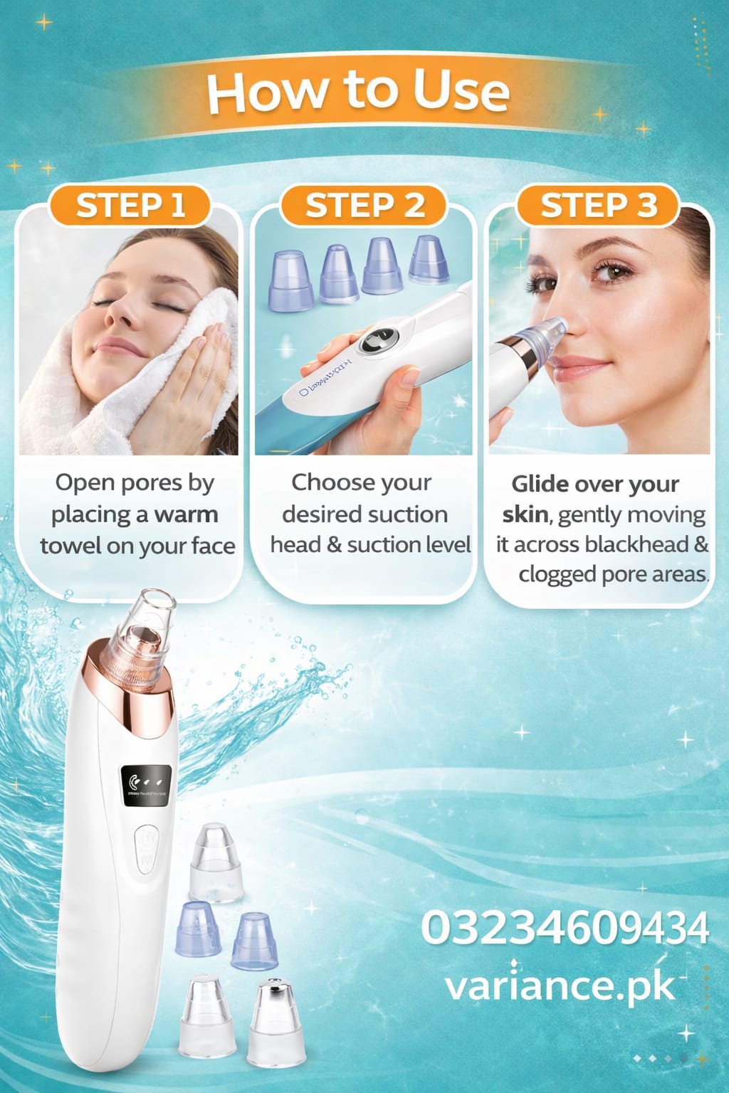 5 in 1 Blackhead Remover Vacuum β Rechargeable Pore Cleaner Machine for Acne & Deep Skin Cleaning (Price in Pakistan)