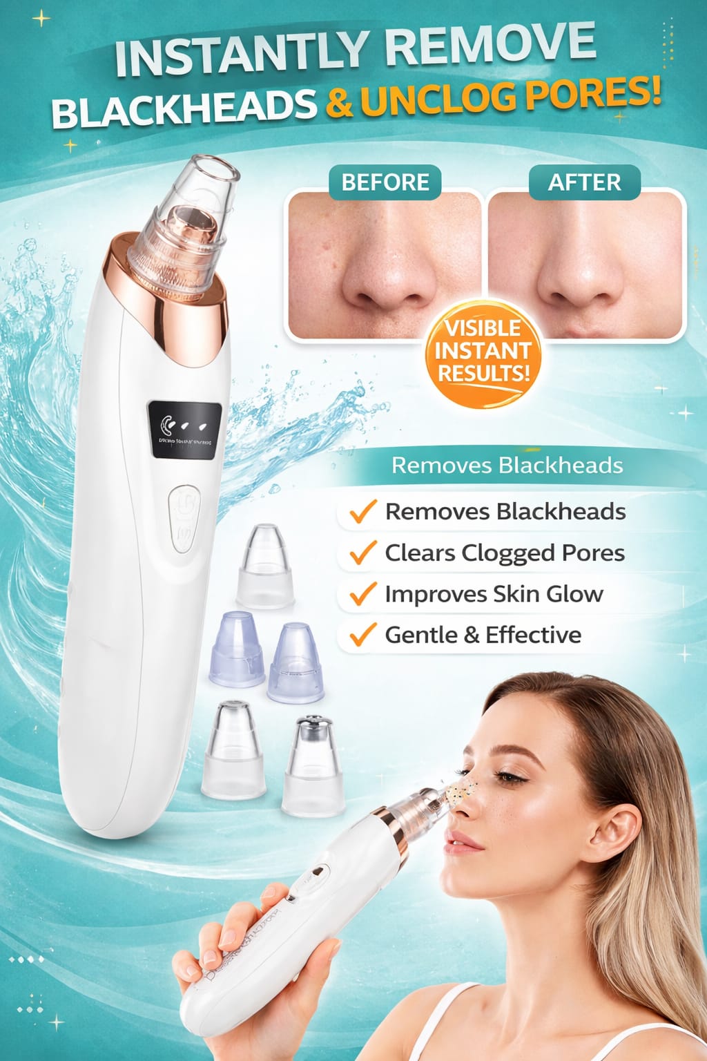 5 in 1 Blackhead Remover Vacuum – Rechargeable Pore Cleaner Machine for Acne & Deep Skin Cleaning (Price in Pakistan)